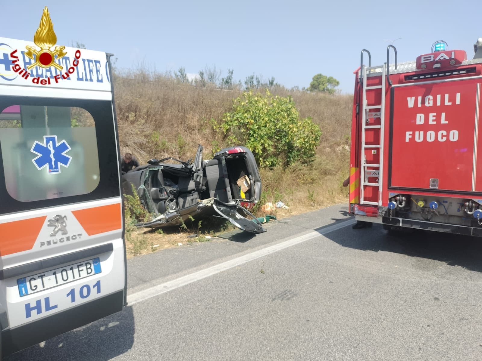 L’incidente lungo via Aurelia a Marina di San Nicola