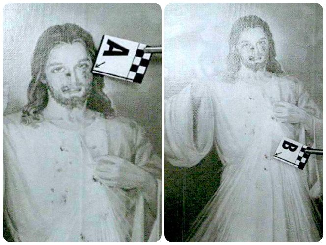 I campionamenti sul quadro del Cristo