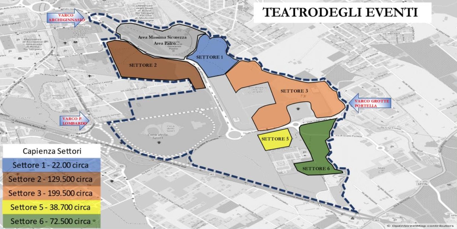 L’area giubilare di Tor Vergata (Immagine della Questura di Roma)