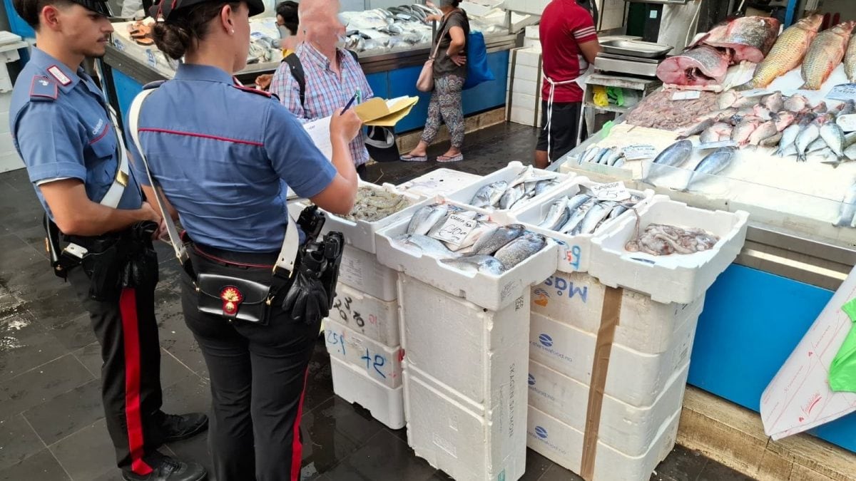 Il blitz dei carabinieri al Mercato Esquilino.