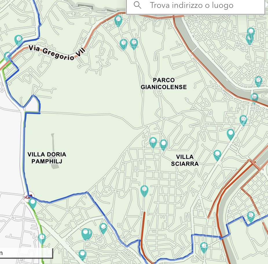 La zona di Monteverde e di Gregorio VII
