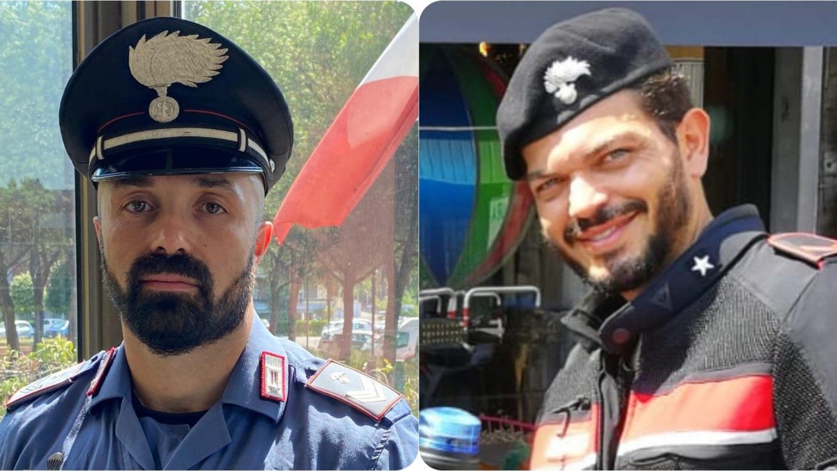 A sinistra il vicebrigadiere Clemente Vinciguerra, a destra il carabiniere scelto Riccardo Leanza.