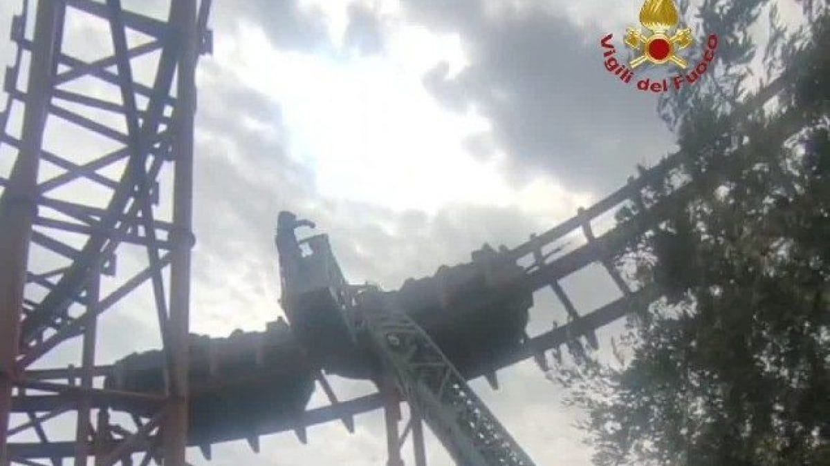 Le montagne russe al Parco Divertimenti Cinecittà World