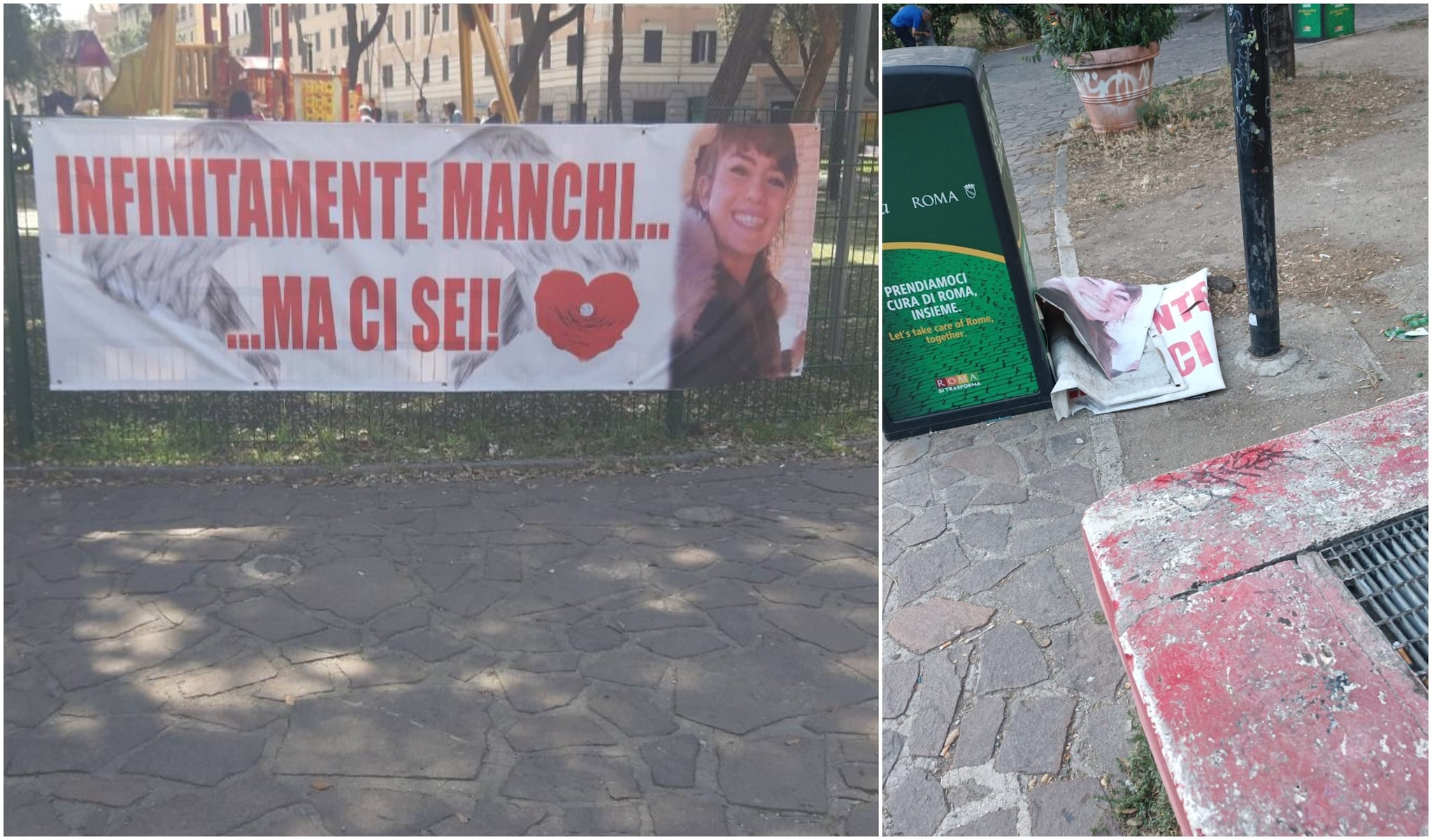 Roma, sfregiato lo striscione per Pamela Mastropietro: la mamma si dichiara esausta e amareggiata