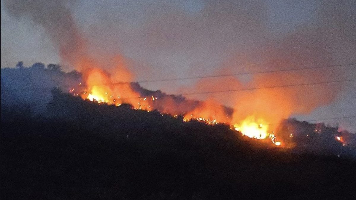L’incendio a Veroli, foto da Facebook.