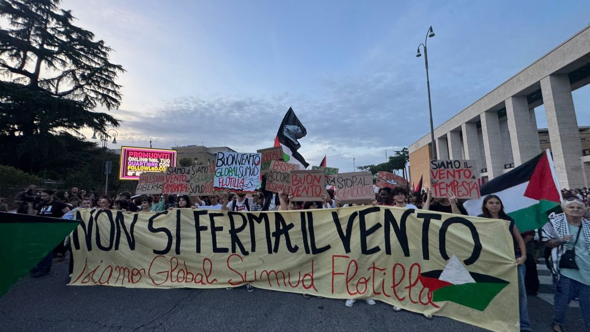 L’inizio della manifestazione a piazzale Aldo Moro.