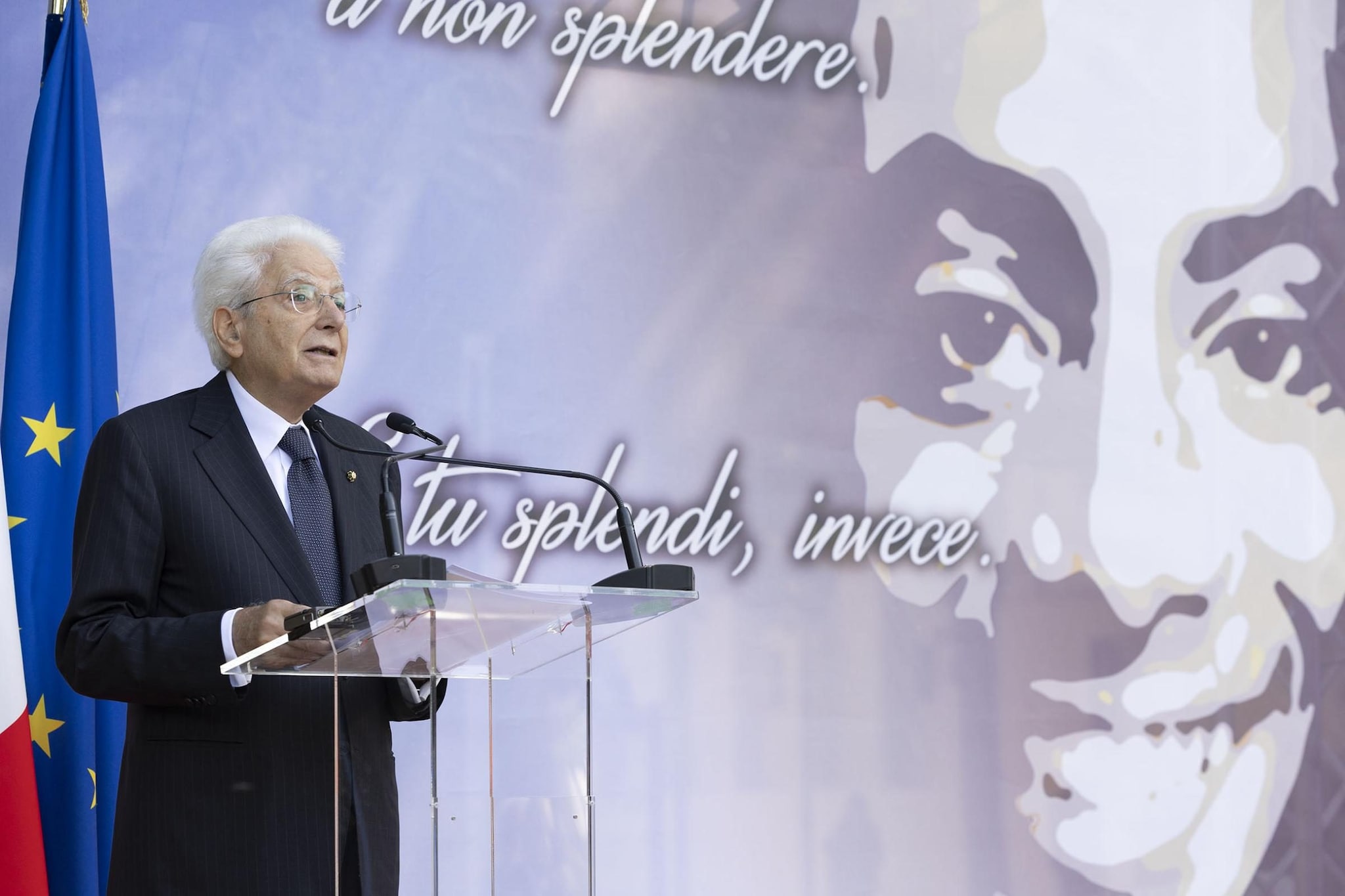 Sergio Mattarella durante la commemorazione di Willy Monteiro.
