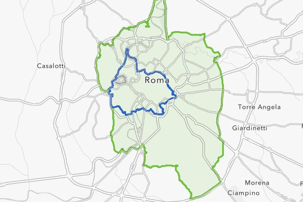 La mappa della Ztl Fascia Verde di Roma