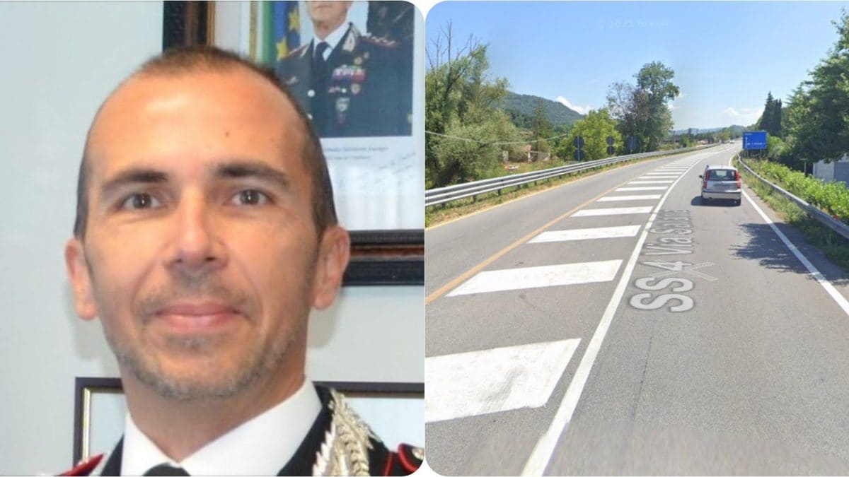 A sinistra Matteo Branchinelli, a destra il tratto di strada dell’incidente.