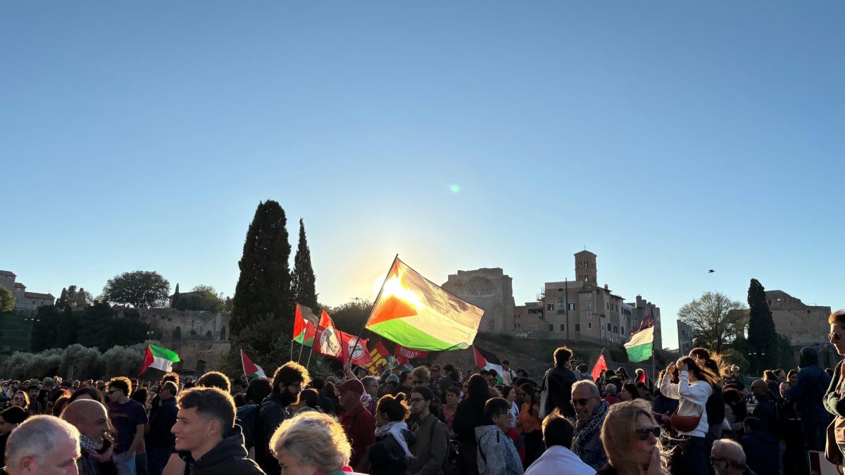 La manifestazione per la Palestina al Colosseo.