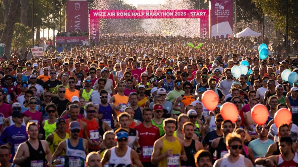 La Mezza Maratona di Roma questa mattina con partenza dal Circo Massimo.