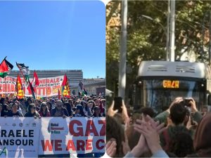Roma in rivolta per Gaza: nove cortei e Tiburtina bloccata, polizia contro manifestanti infuocati