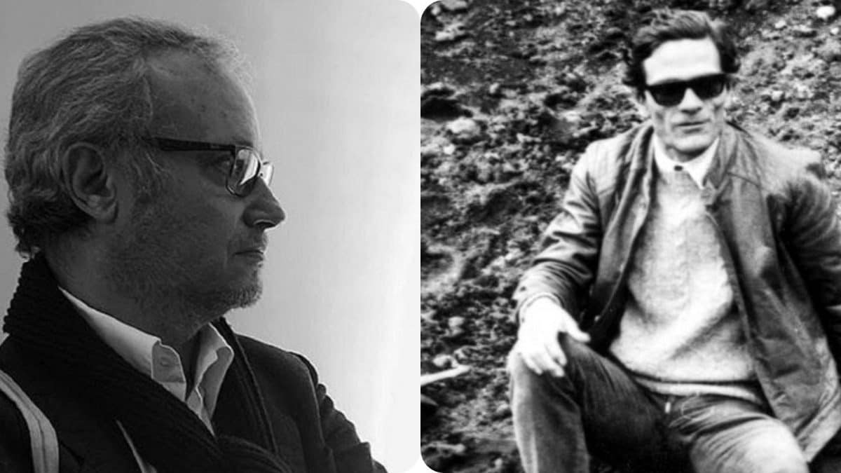 A sinistra il professor Garrera. A destra Pier Paolo Pasolini.