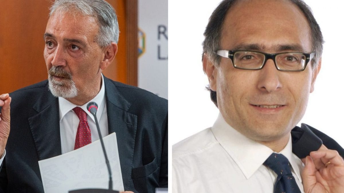 Il presidente della Regione Lazio Francesco Rocca e il consigliere Enrico Tiero
