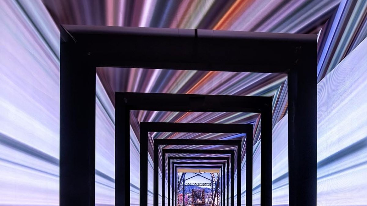 Una delle installazioni alla mostra di Webuild al Museo dell’Ara Pacis