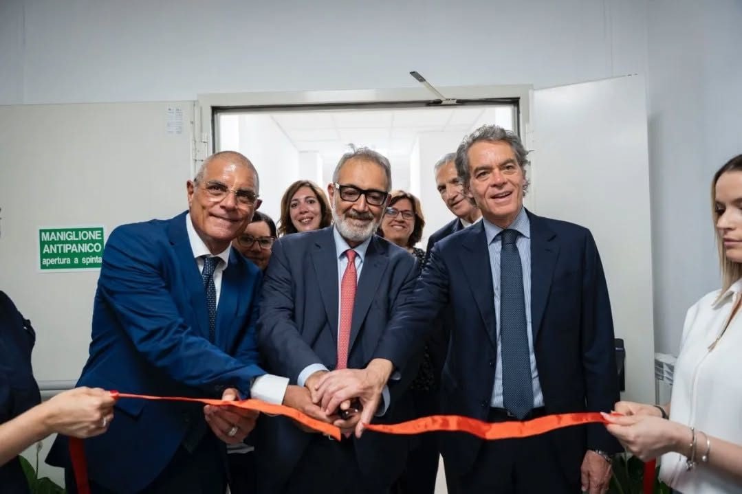 Ciocchetti, Maselli e Libanori con il presidente del Lazio Rocca all’inaugurazione del reparto post–comatosi