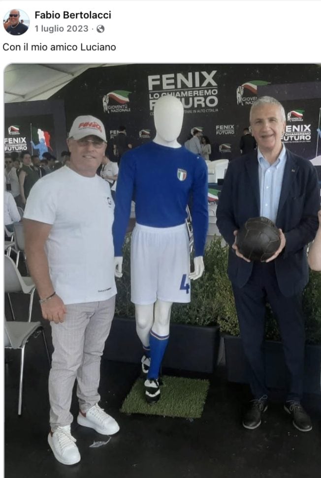 Fabio Bertolacci con Ciocchetti a Fenix, la festa della giovanile di Fratelli d’Italia