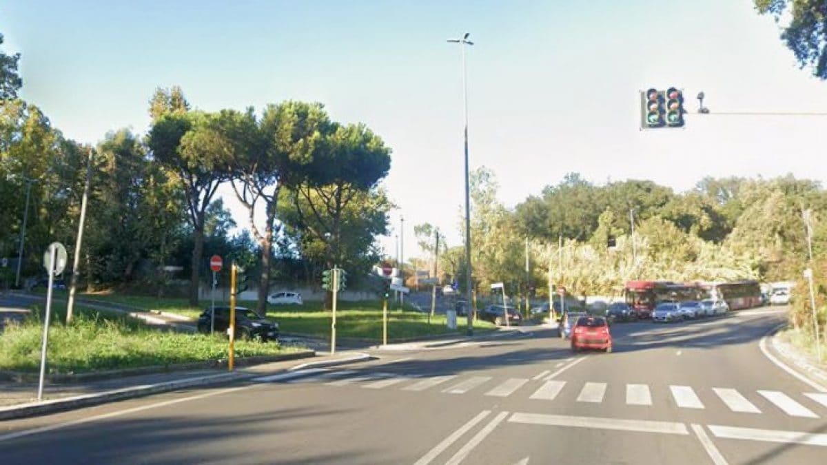 L’incrocio fra via Portuense e via Martini