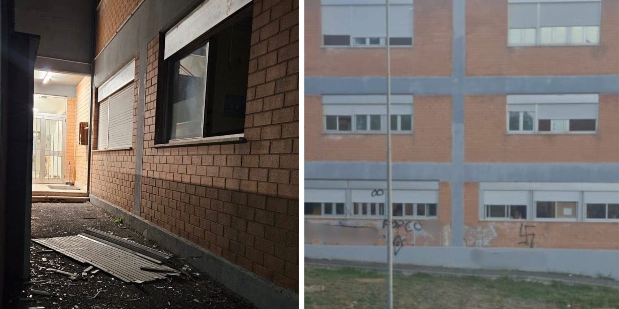 Svastiche sui muri e ordigno esplosivo contro una scuola di Roma, ricerche per tre individui incappucciati