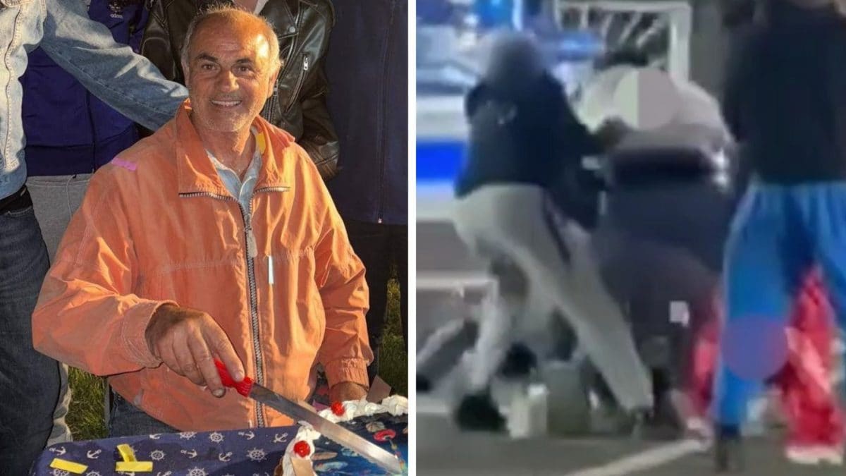 Stefano ’Luigi’ Cena e un momento dell’aggressione