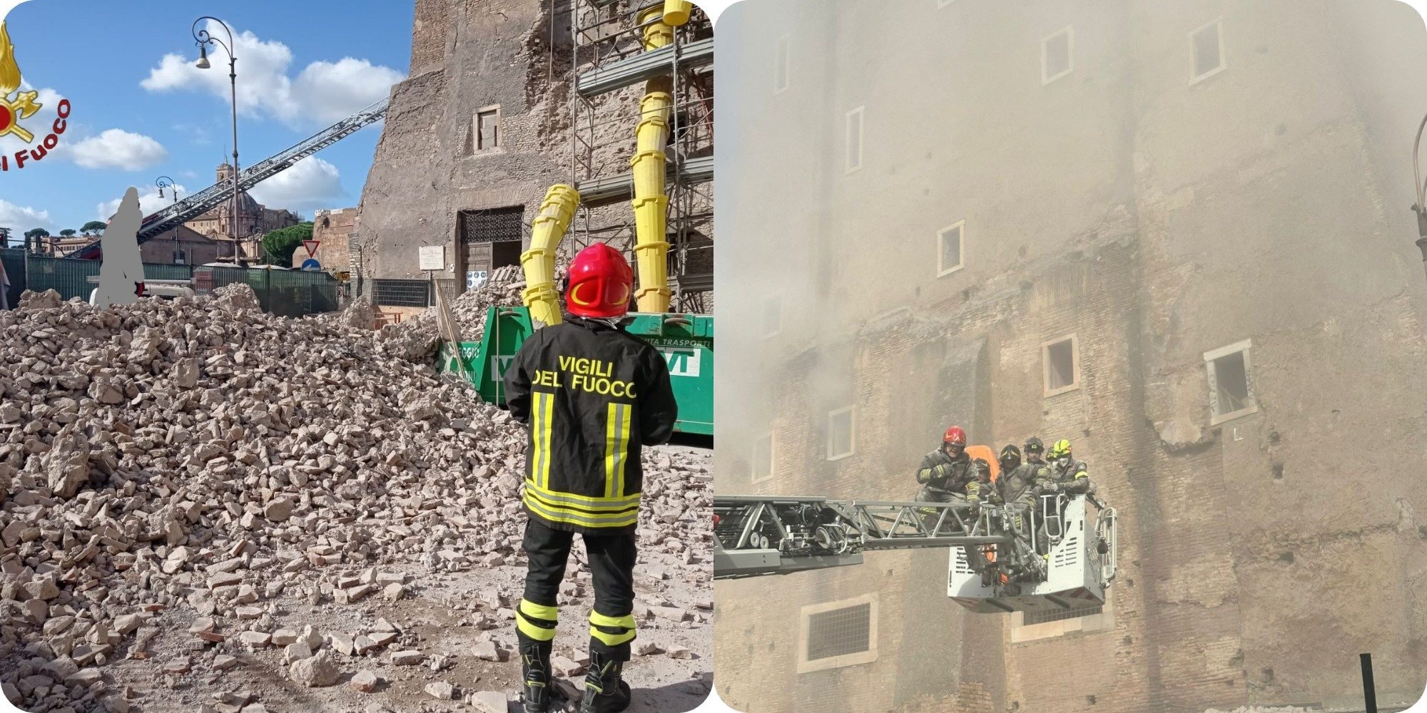L’intervento dei vigili del fuoco a Torre dei Conti.