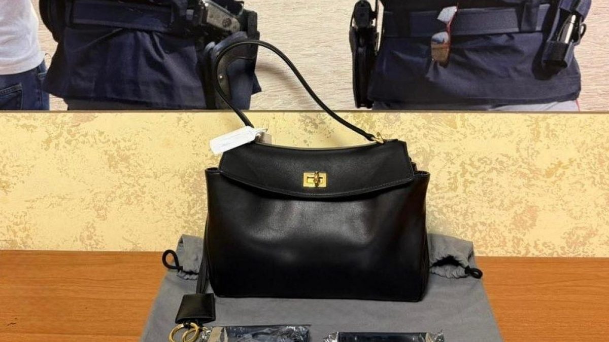 La borsa rubata dal corriere e riconsegnata dai carabinieri.