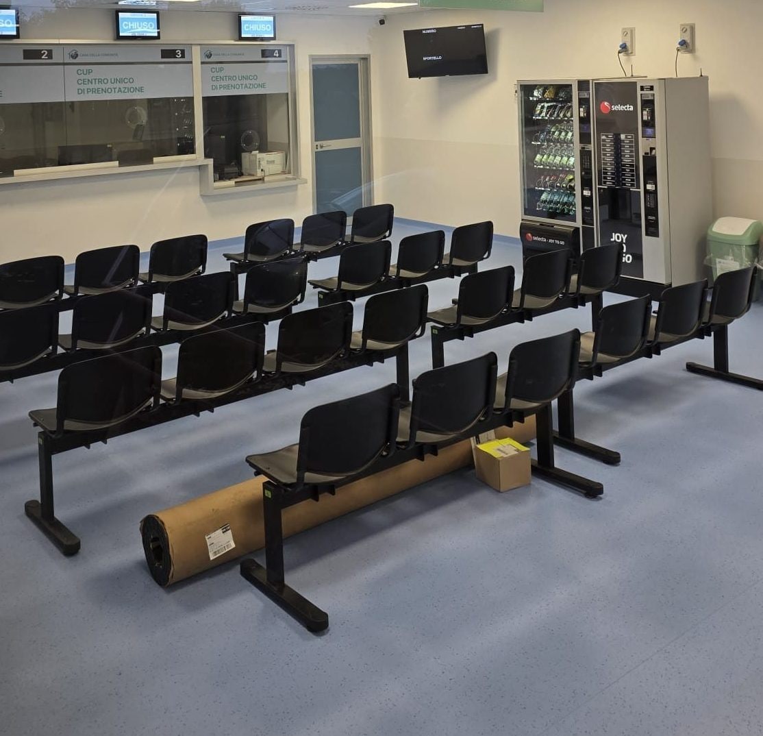 La sala d’aspetto della Casa della Comunità di via delle Averle