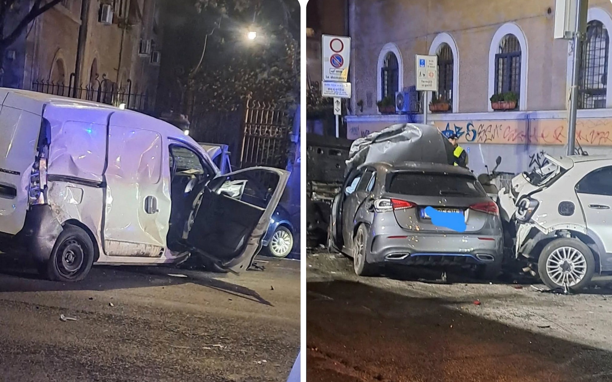 Grave incidente a Trastevere: scontro tra furgone e Mercedes, un morto ...