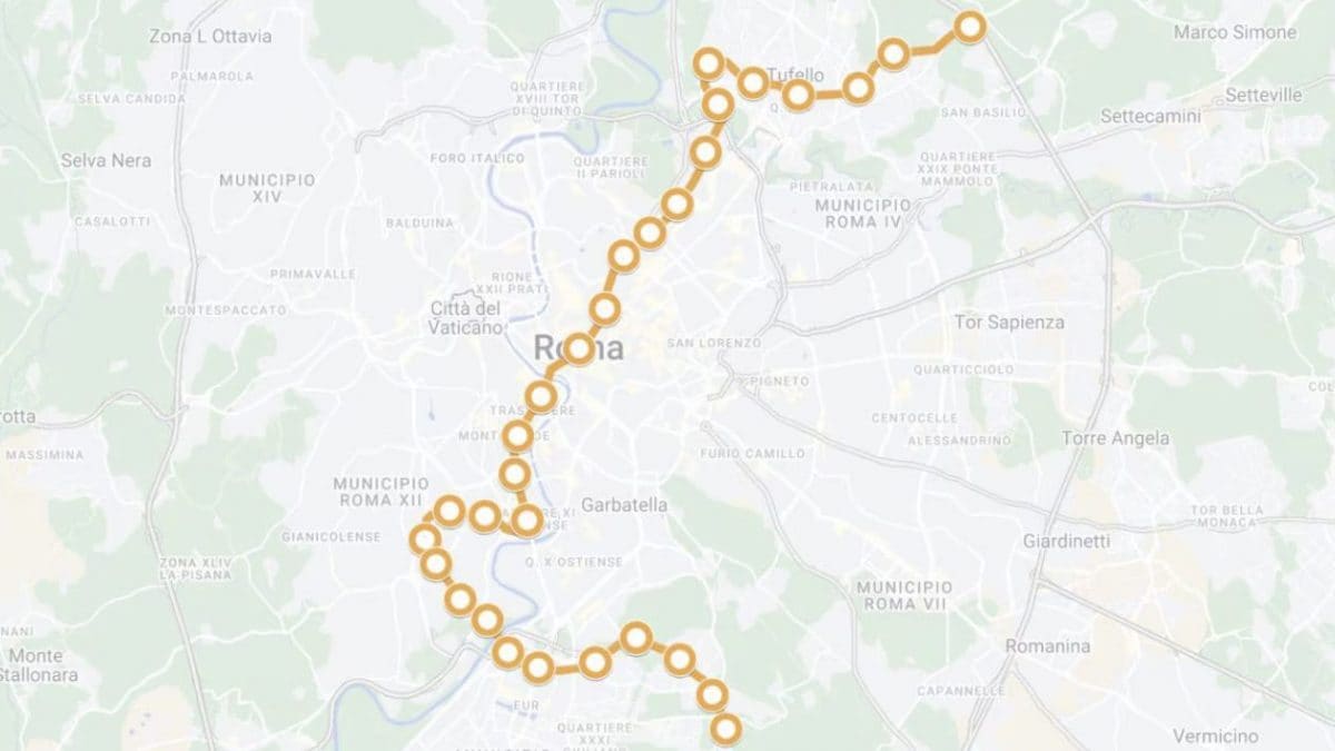Il tracciato della metro D