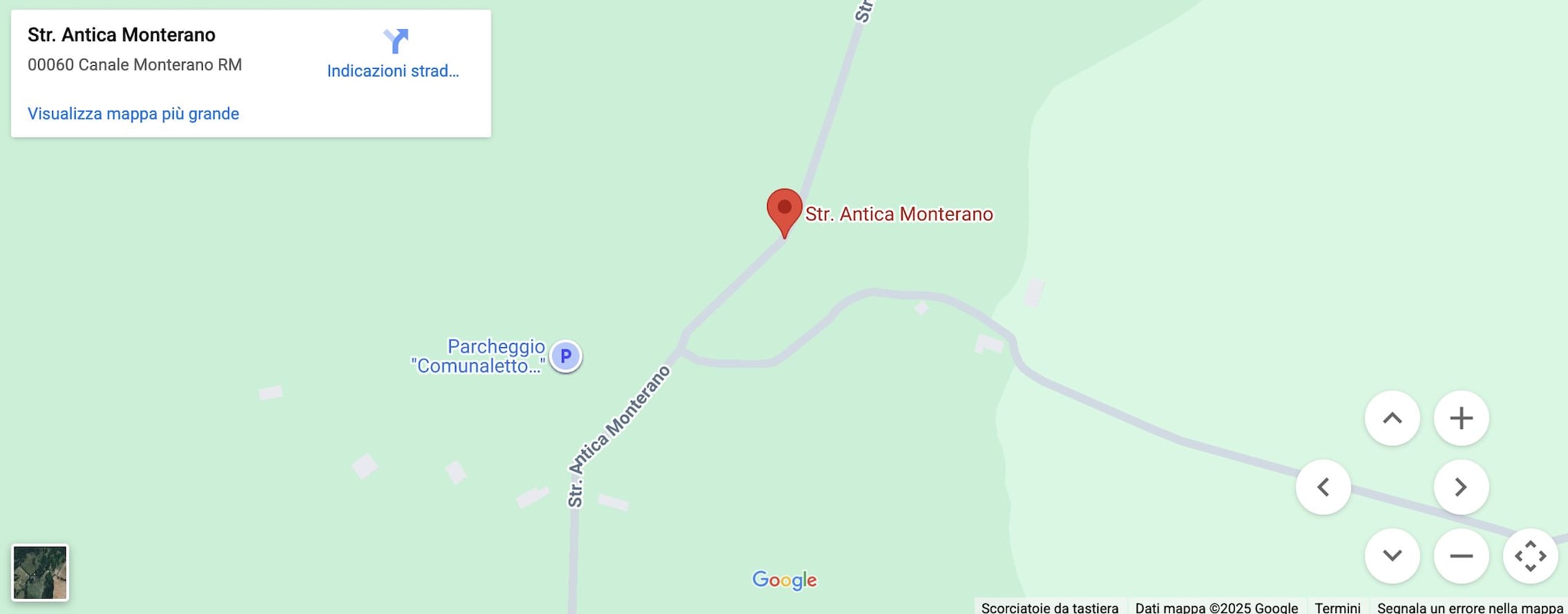 Le indicazioni per raggiungere l’Antica Monterano (Google Maps)