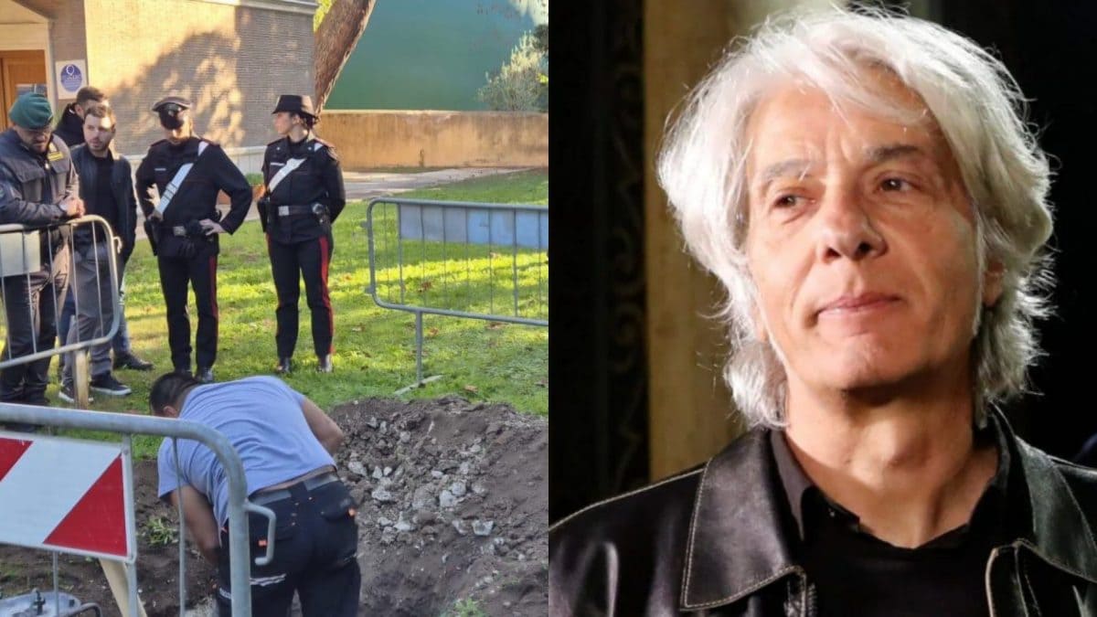 Gli scavi alla Casa del Jazz nei mesi scorsi a sinistra, Pietro Orlandi a destra.