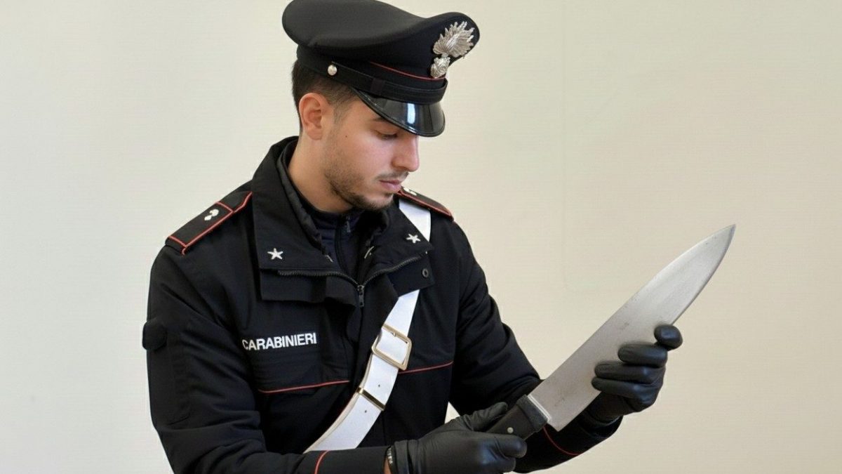 La mannaia rubata questa mattina al banco del macellaio.