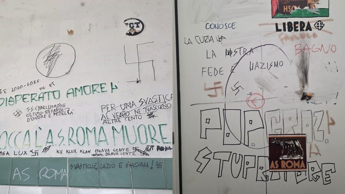 Alcune delle scritte nei bagni del liceo Giulio Cesare di Roma.