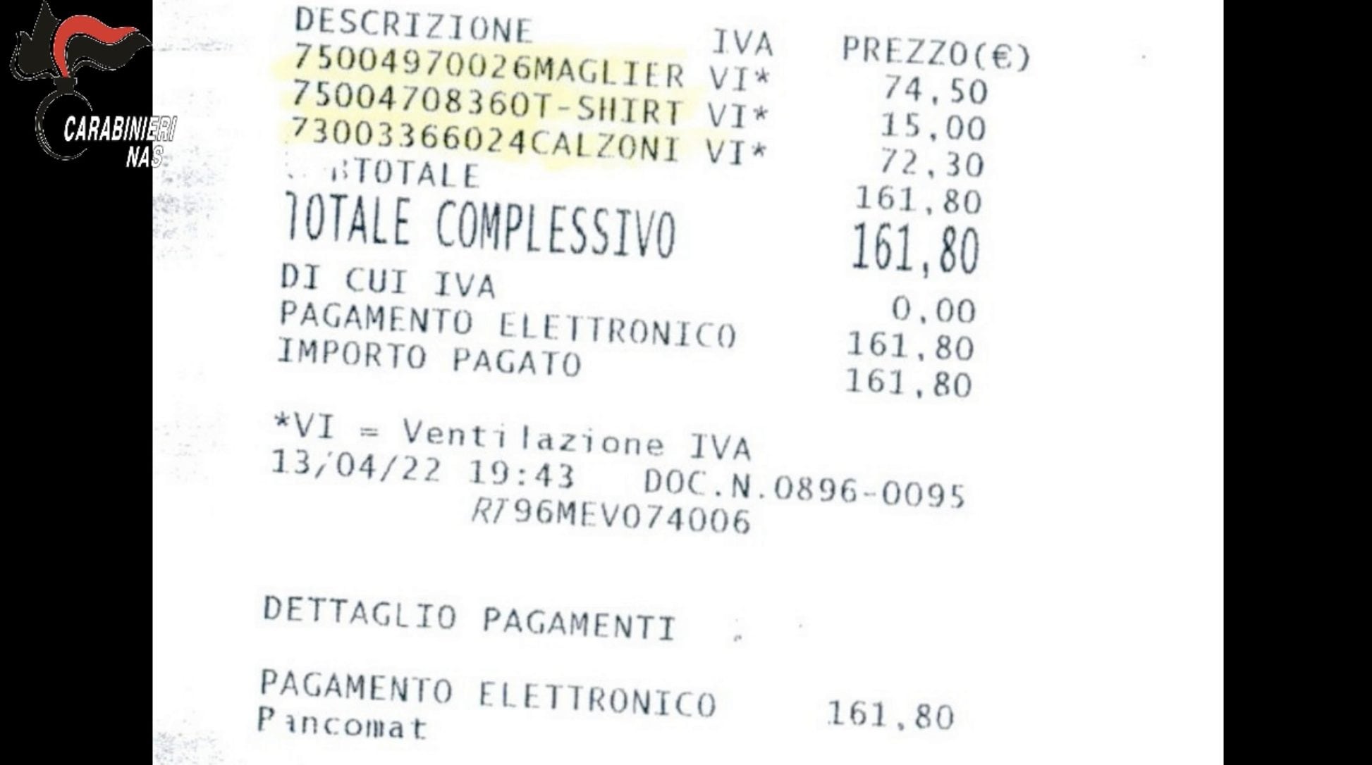 Gli scontrini delle spese