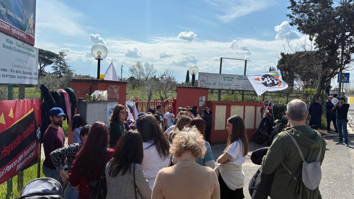 Il presidio alla Bufalotta.