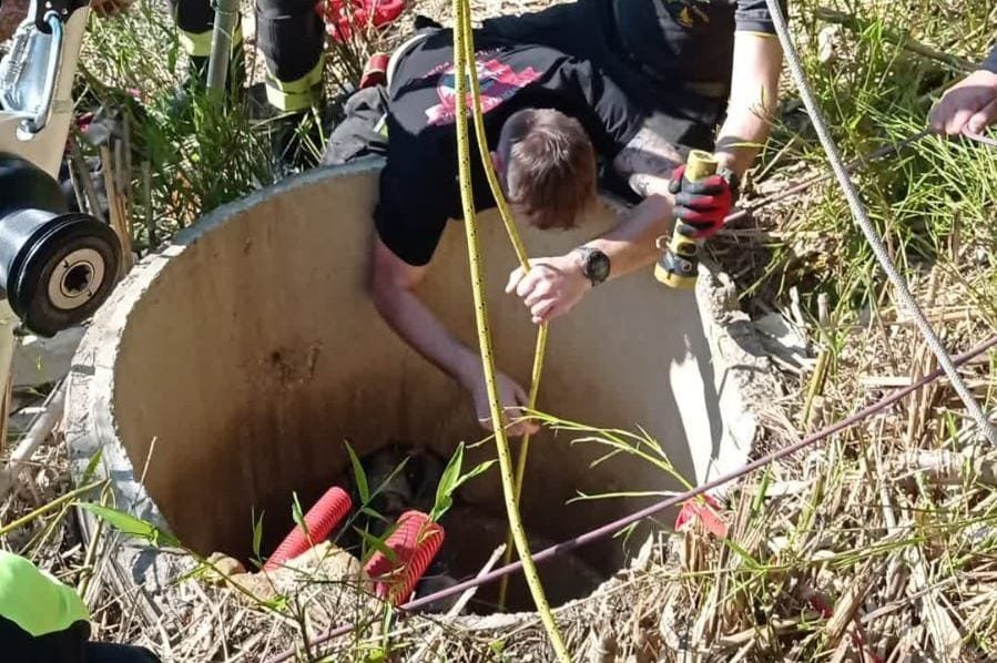 I vigili del fuoco al lavoro nel pozzo per recuperare la donna