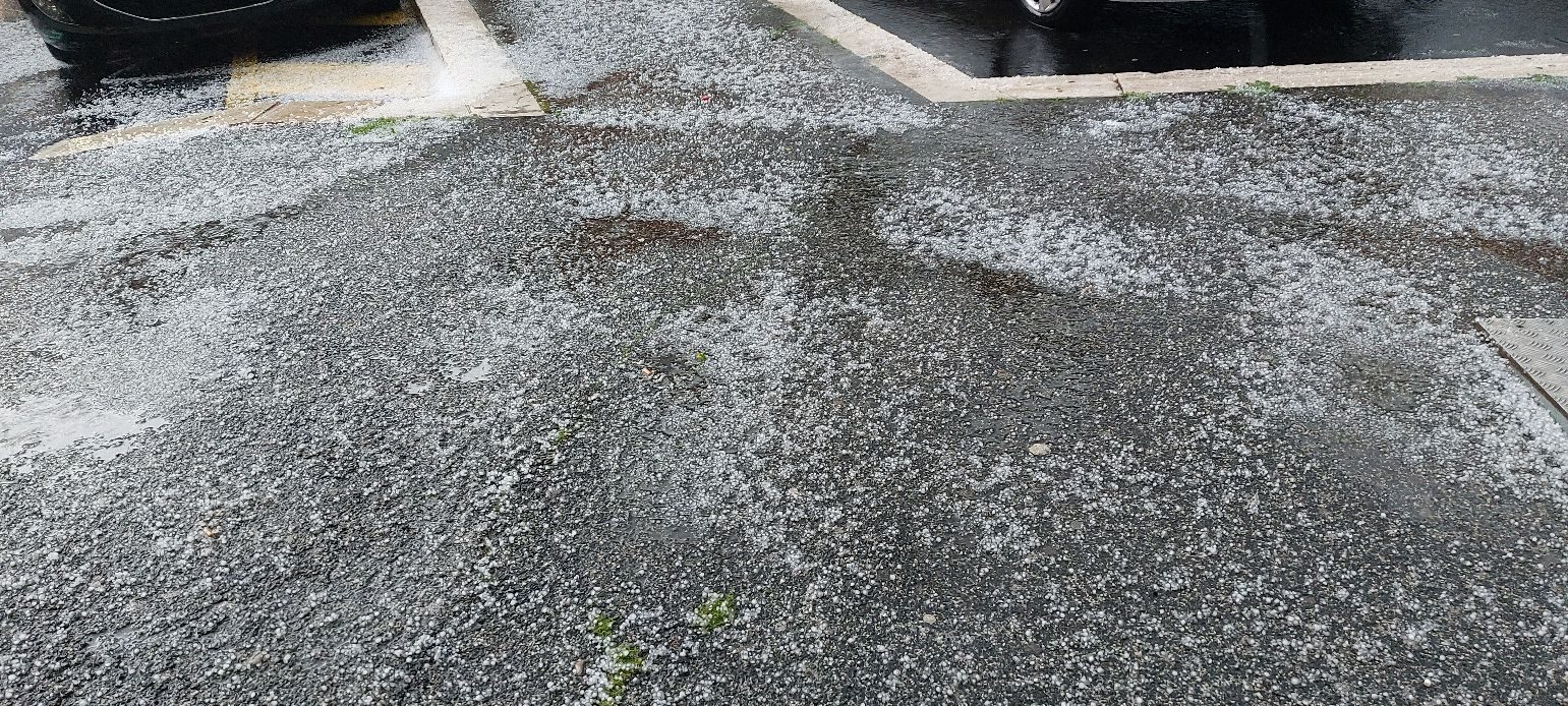 La grandinata a Ostia.