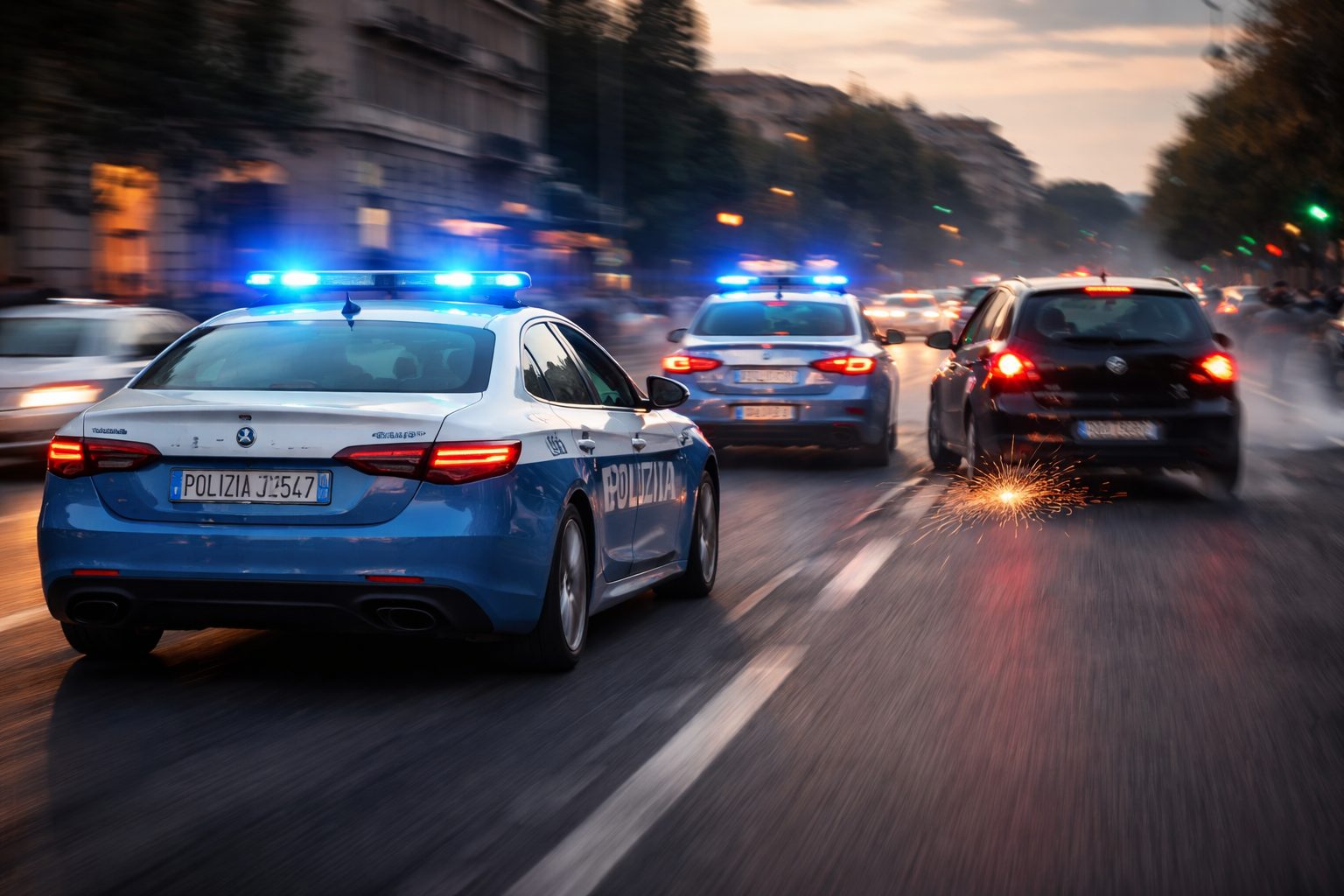 Inseguimento caotico a Roma: ladri rubano 30mila euro e speronano la polizia prima dell’arresto