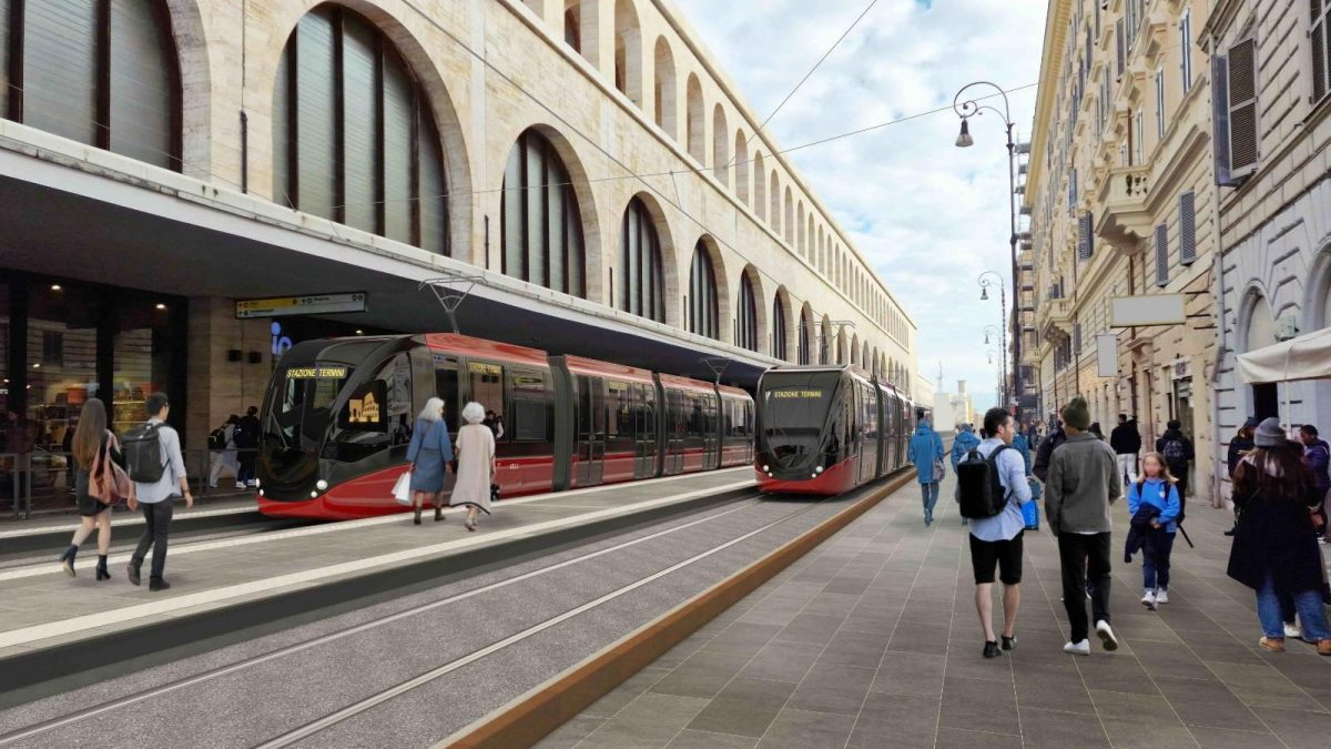 Il nuovo tram della linea Termini–Giardinetti–Tor Vergata (da Roma Capitale)