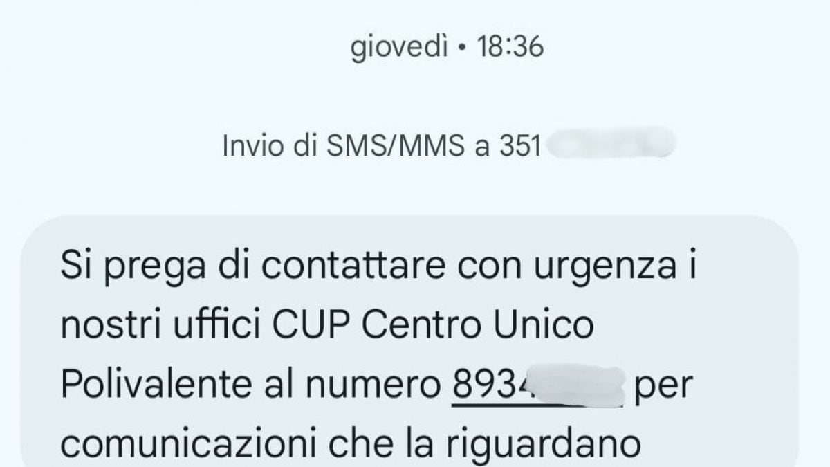 Il messaggio con la truffa