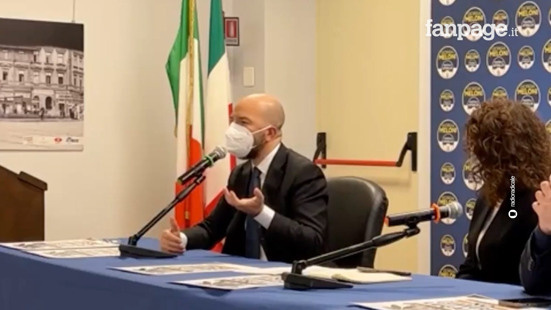 Massimo Canu durante un’iniziativa di Fratelli d’Italia