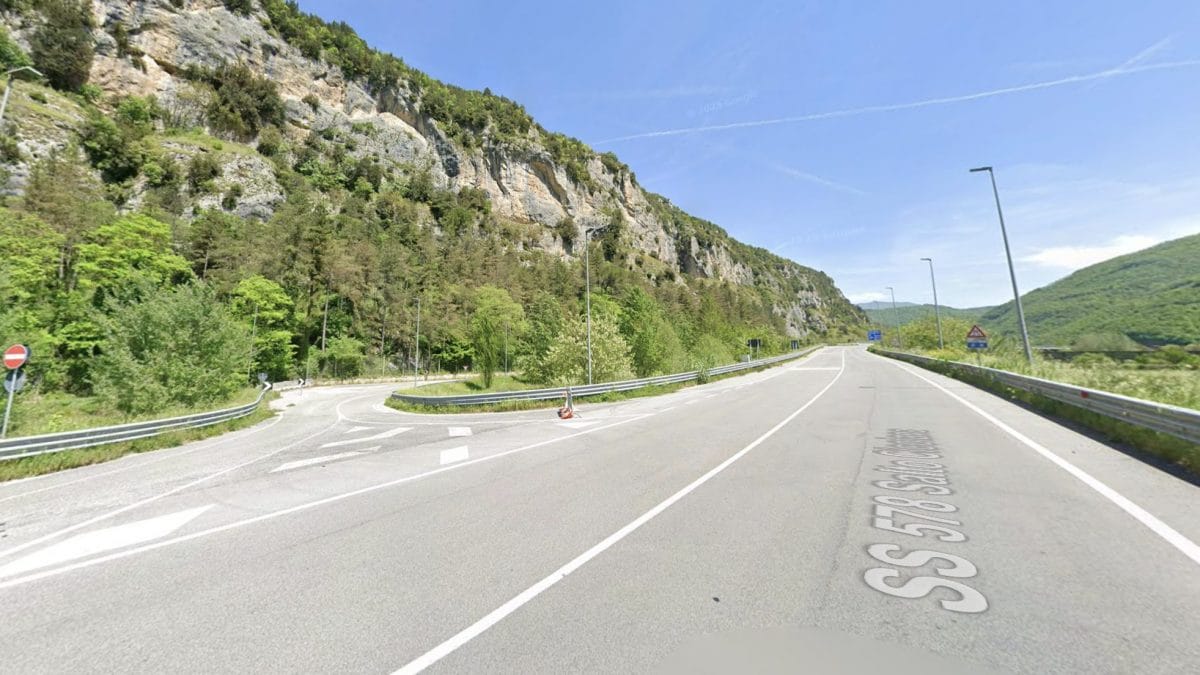 SS 578 Salto Cicolana, poco dopo il comune di Grotti (da Google Maps)