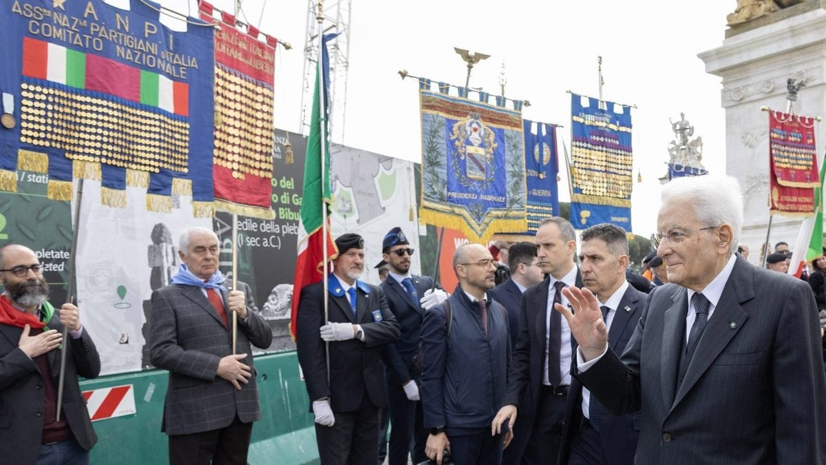 Il Presidente Sergio Mattarella alla commemorazione del 25 aprile 2025 (Lapresse)