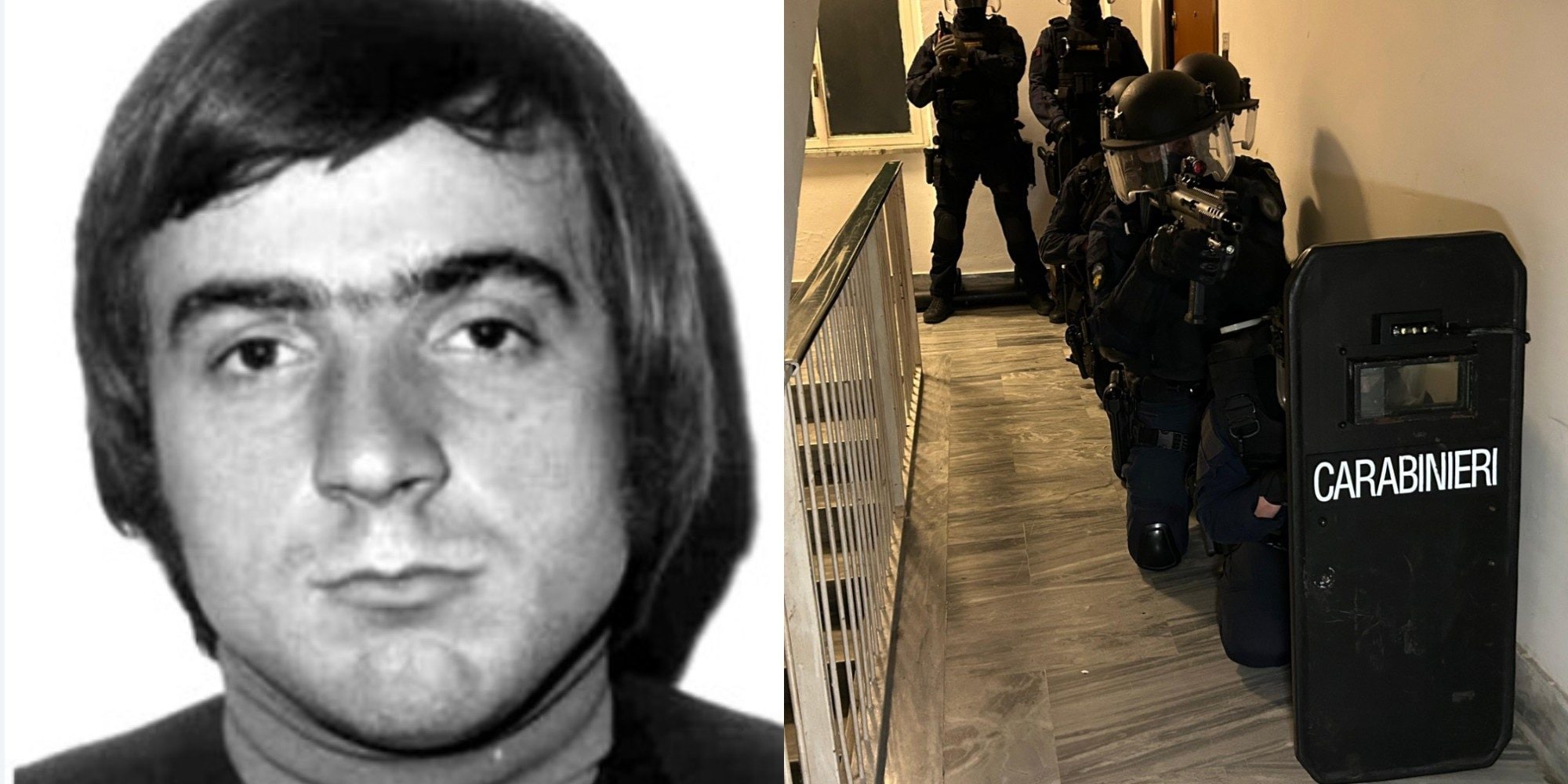 A sinistra Pernasetti, a destra un’immagine del blitz di mercoledì 15 aprile.