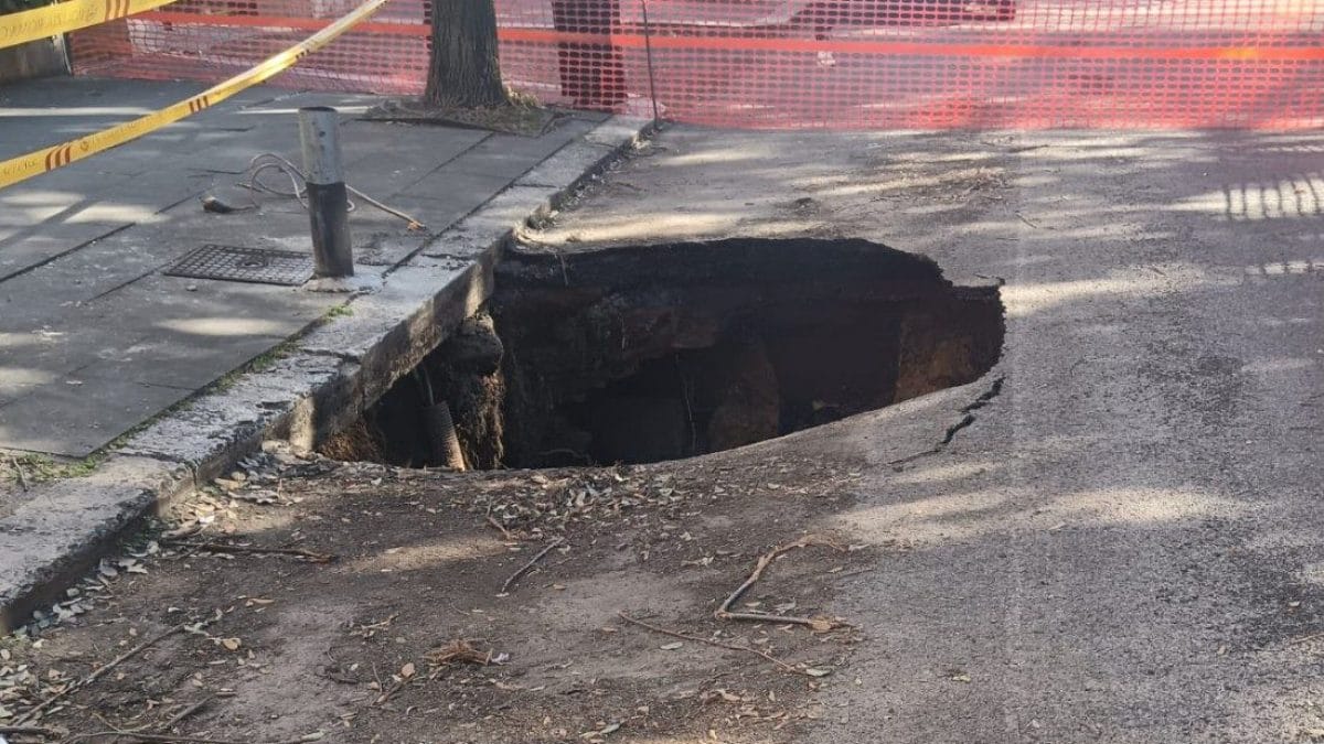 La voragine a Monteverde Nuovo a Roma.
