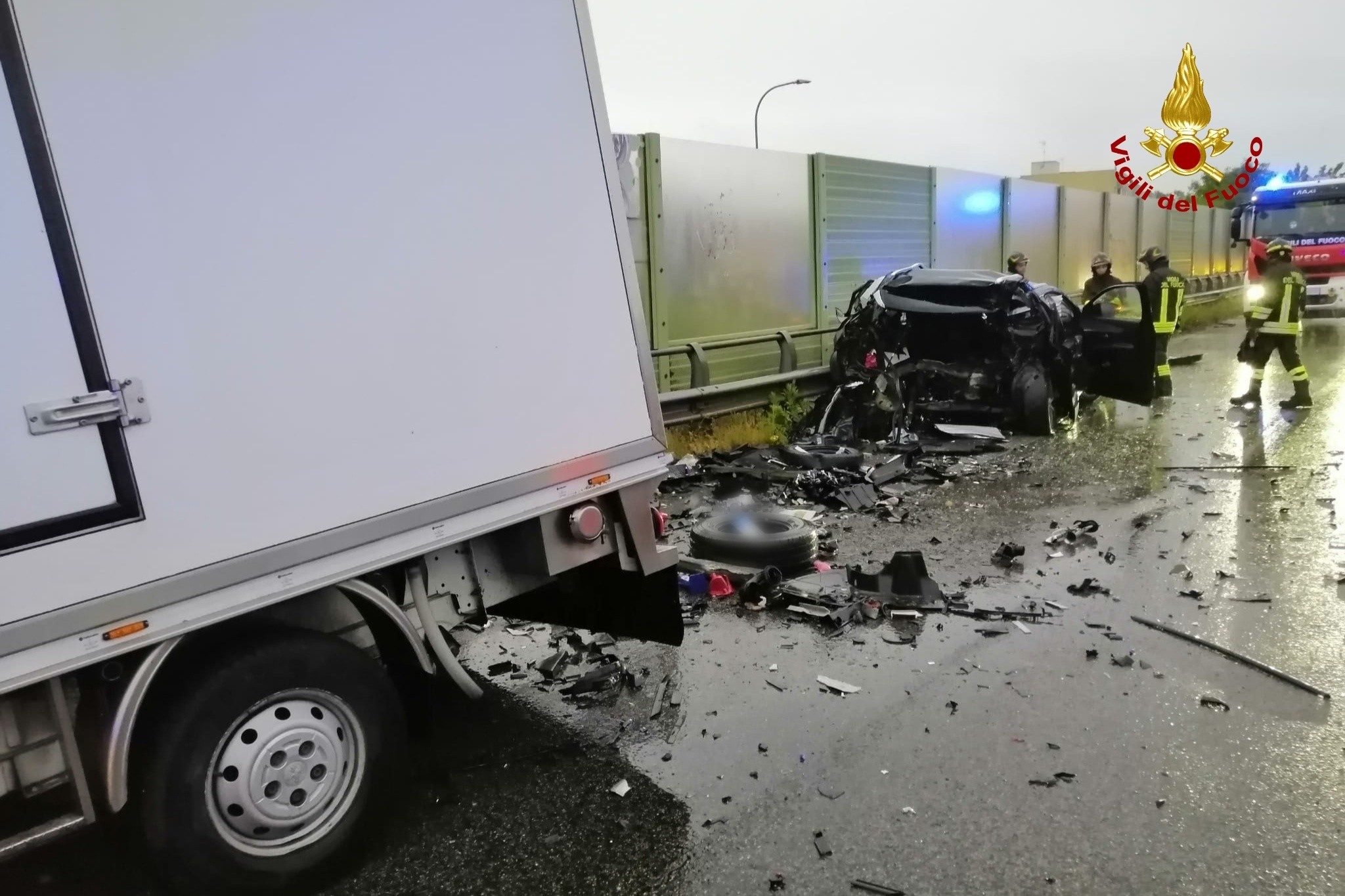 L’incidente sulla Pontina in cui hanno perso la vita Buglione e Lauretti.