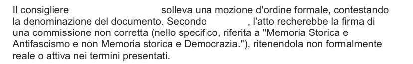 L’estratto dal verbale del 12 maggio.