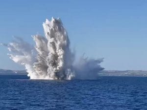 Mina della seconda guerra mondiale trovata nelle acque di Ci