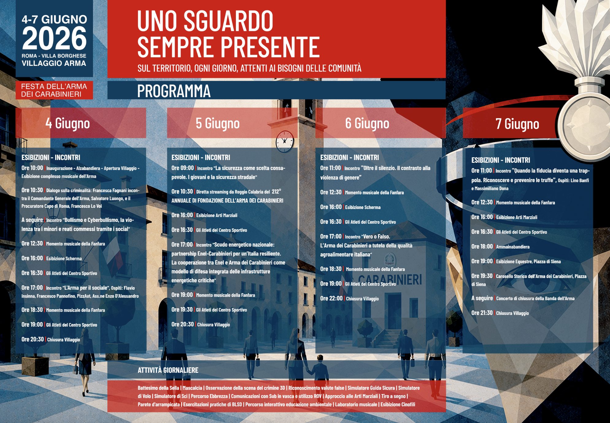 Il programma completo con gli orari e gli ospiti
