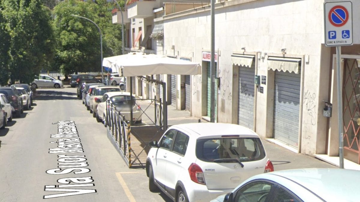 Il tratto di marciapiede di via Suor Maria Mazzarello dove è morto Francesco Messineo (da Google Maps)